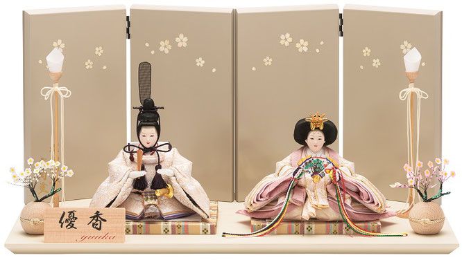 優香作ひな人形「親王飾り」京十四
