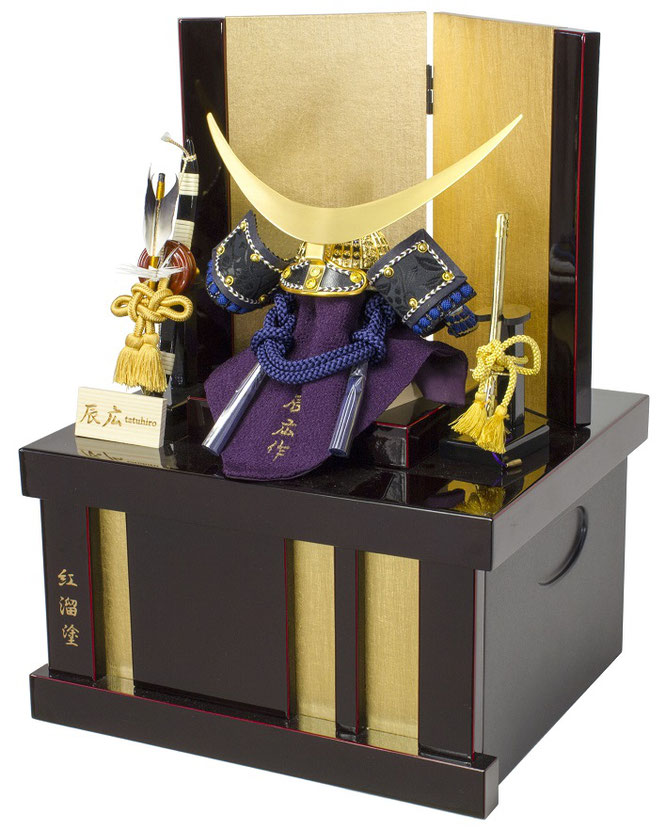辰広作 兜1/6収納箱飾り（6L22-GT-703）横