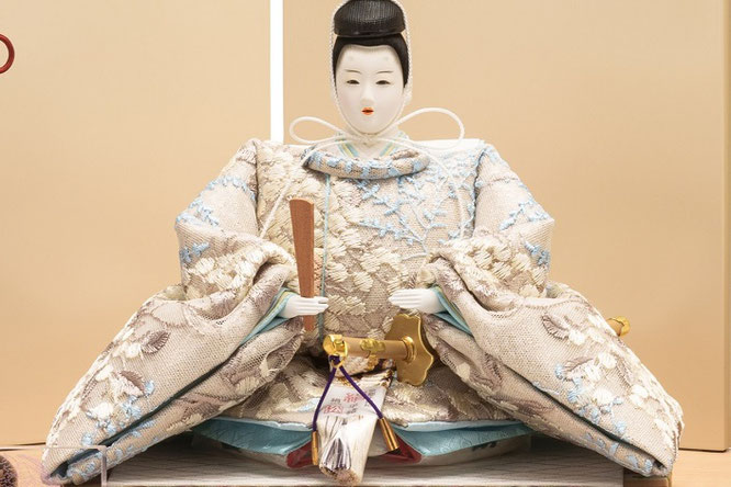 小出松寿作 親王飾り 刺繍入りオーガンジー 十一番　男雛