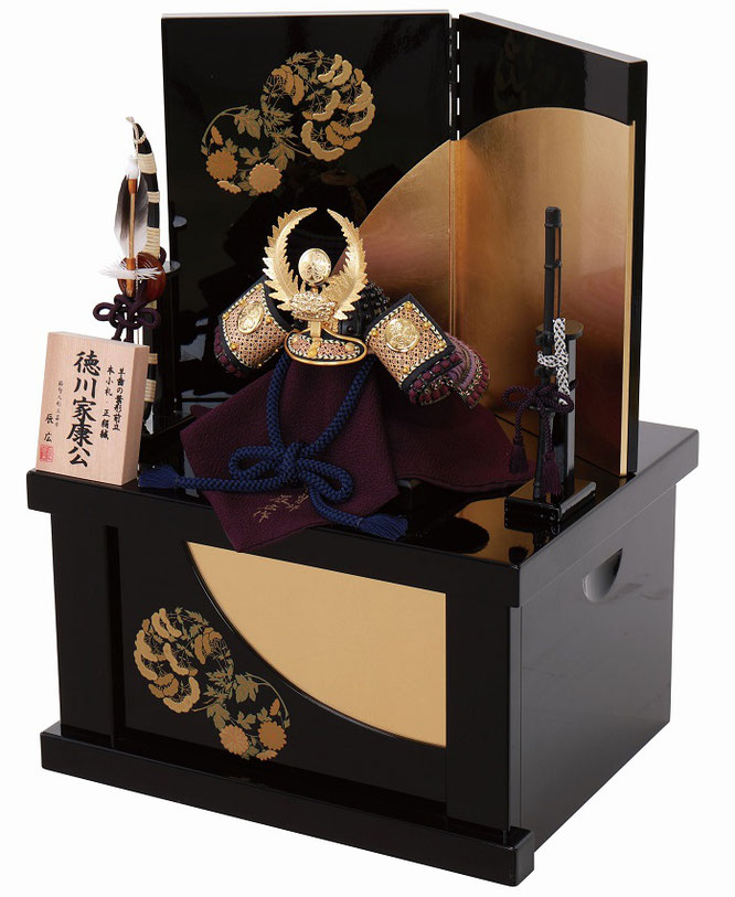 辰広作 兜1/5収納箱飾り（6L22-HH-720）横