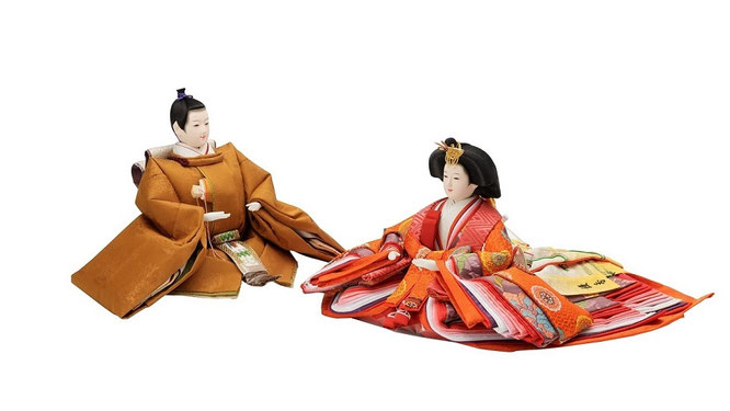 優香作 ひな人形 親王飾り 黄櫨染御袍 萩セット - 伽楠（かなん）