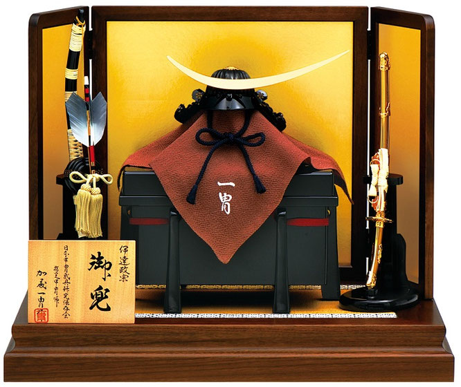 まこちゃん様　伊達政宗　兜 伊達政宗 六十二間弦月前立の兜 1/3スケール – 鈴甲子