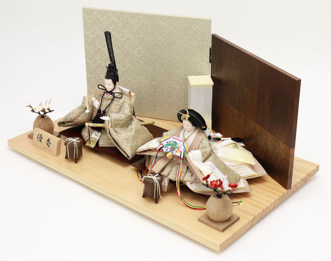 優香作ひな人形 親王飾り（4M11-ST-184）横