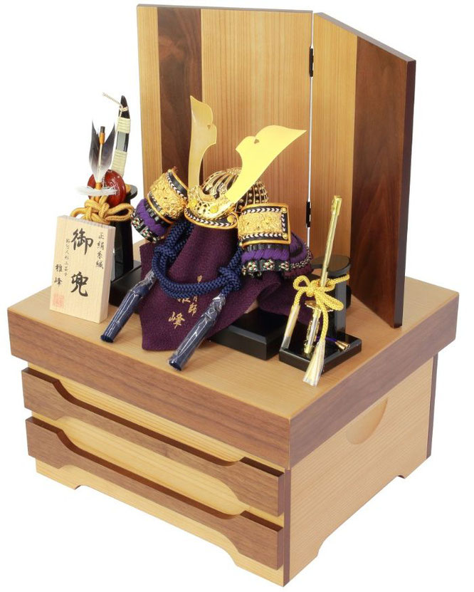 雅峰作 兜5号収納箱飾り（6L22-AA-739）横
