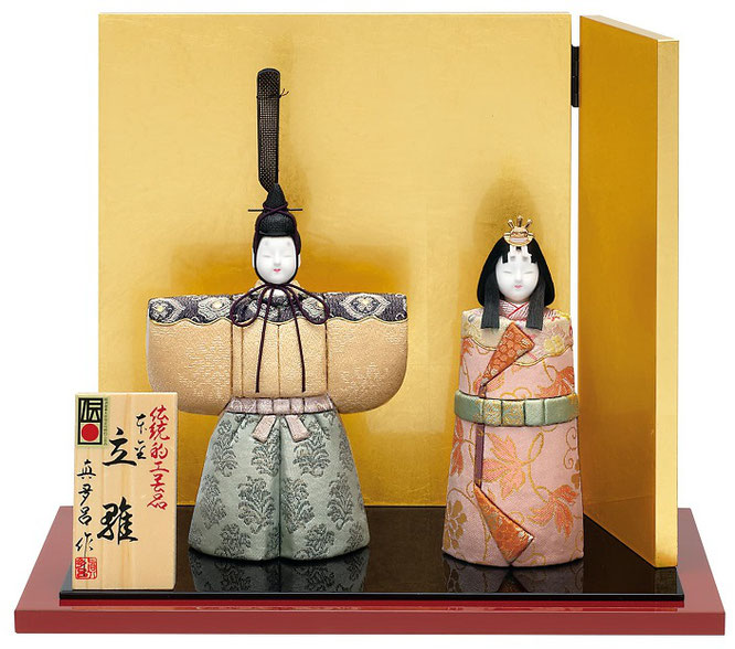 真多呂作ひな人形 立雛 本金 高円立雛セット（1952）