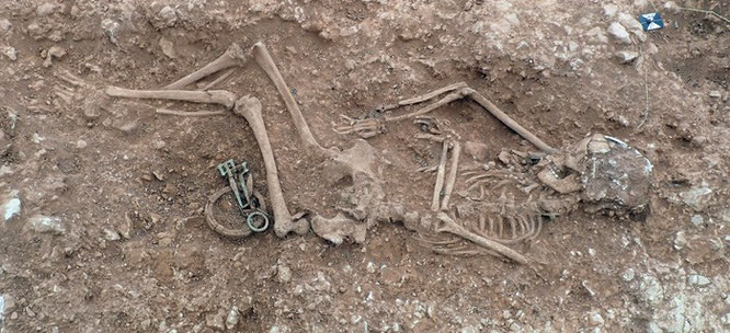 Une des femmes inhumée dans le cimetière anglo-saxon. Crédit : University of Sheffield