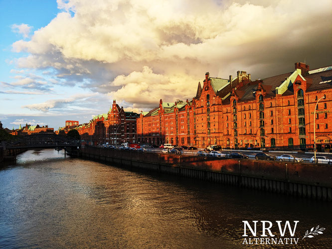 Blick auf die Hamburger Speicherstadt.