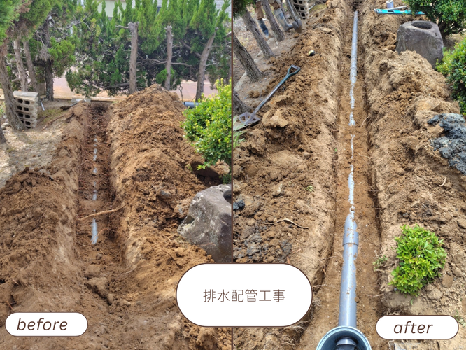 燕市で木の根が侵入した排水管を新しい配管へ交換した施工事例
