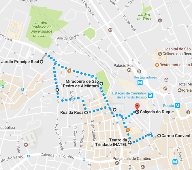 Lisbona - Itinerario Bairro Alto