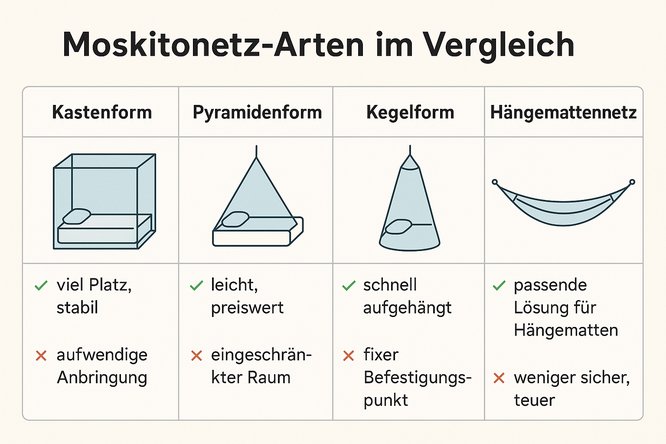 Moskitonetze im Vergleich
