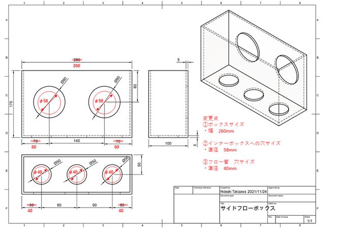 sunnyオーバーフロー加工 サイドフローボックス製作 - saff design サフデザイン hsbao