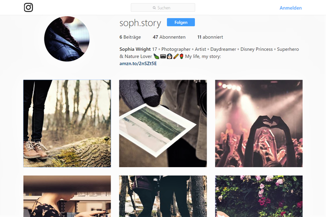 Instagram - Sophia Wright - Unersättlich - Im Herzen des Waldes