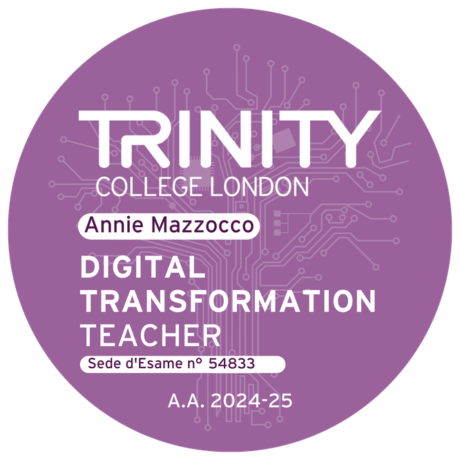 La nostra scuola ha ricevuto da Trinity College London il Digital Transformation Badge per l'anno accademico 2024-2025, un riconoscimento che valorizza l’esperienza degli esami digitali come approccio innovativo, sostenibile e contemporaneo.