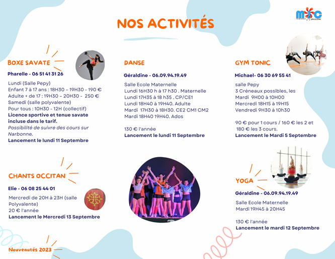 activités mjc moussan