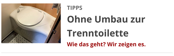 Ohne Umbau - von der Chemietoilette zur Trenntoilette