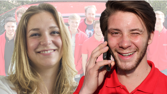 Die URANO-Azubi-Sprecher Katja Schmidt (3. Lehrjahr) und Philipp Engelhardt (2. Lehrjahr)