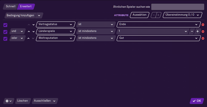 So könnt ihr im Football Manager 2021 zum Beispiel nach ablösefreien und vertragslosen Spielern suchen.
