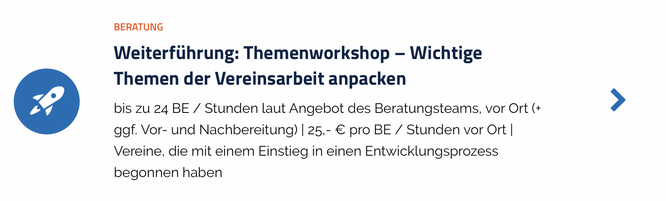 Weiterführung der Beratung: Themenworkshop