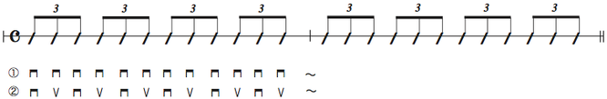 画像　譜面Ex.7　３連符のストローク