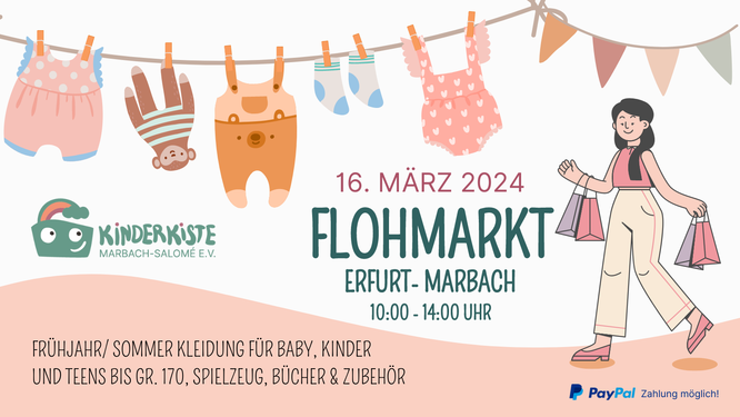 Kindersachen Flohmarkt am 16.03.2024 in Erfurt-Marbach von 10:00 -14:00 Uhr 