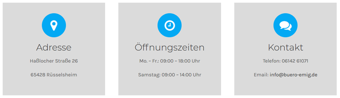 Die Kontaktdaten von Büro Emig