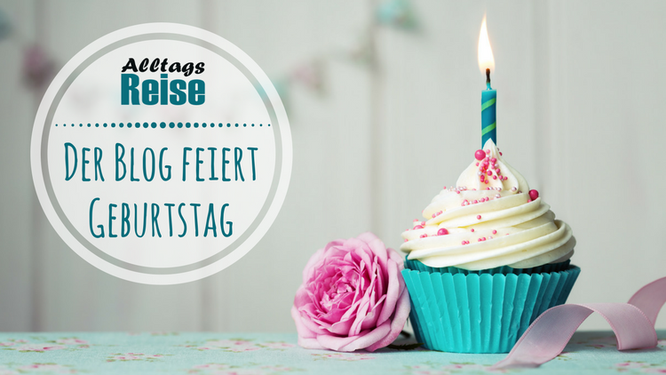 Mein Blog feiert Geburtstag - mit einem Cupcake mit Kerze