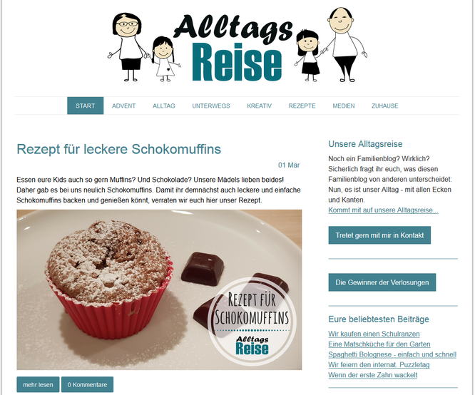 Das heutige Blogdesign von Alltagsreise