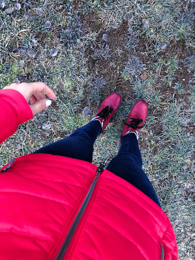 Es war kalt! KALT! Bin so froh, habe ich eins meiner wärmsten Schuhen-Paar eingepackt!