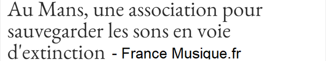 In Le Mans, an association to save endangered sounds - francemusique.fr