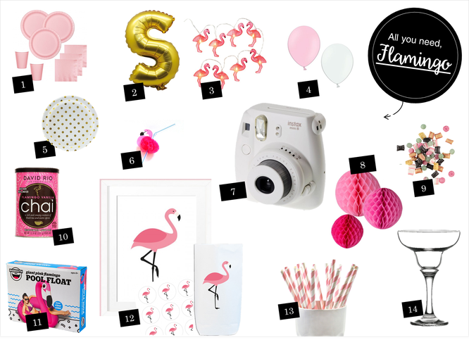 Bild: Ideen für eine Flamingoparty und Shop-the-Look Lieblingen, gefunden auf Partystories.de