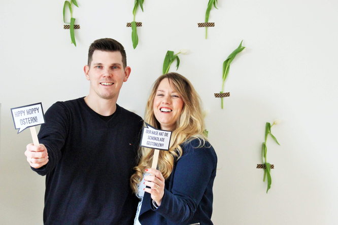 Bild: Photobooth Ideen Ostern, DIY Photoprops Ostern, gefunden auf Partystories.de