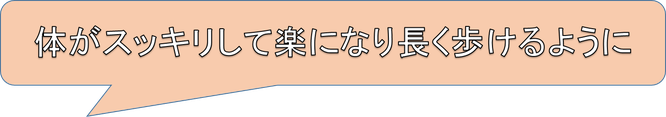 体がスッキリして長く歩けるように