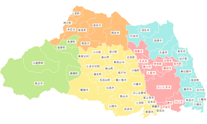 埼玉県の市町村マップ