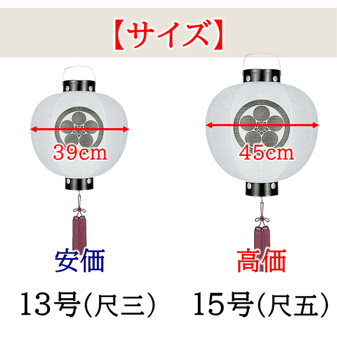 門提灯の価格の違いについて サイズ