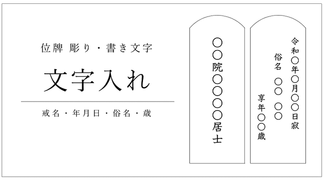 お位牌の戒名・文字入れ