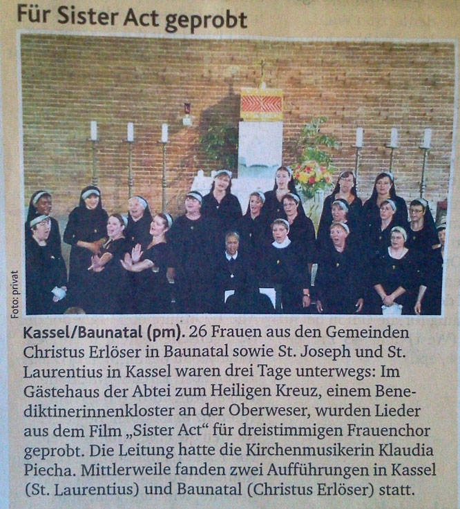 Chorhöhepunkt 2013  - Bericht unserer Kirchenzeitung