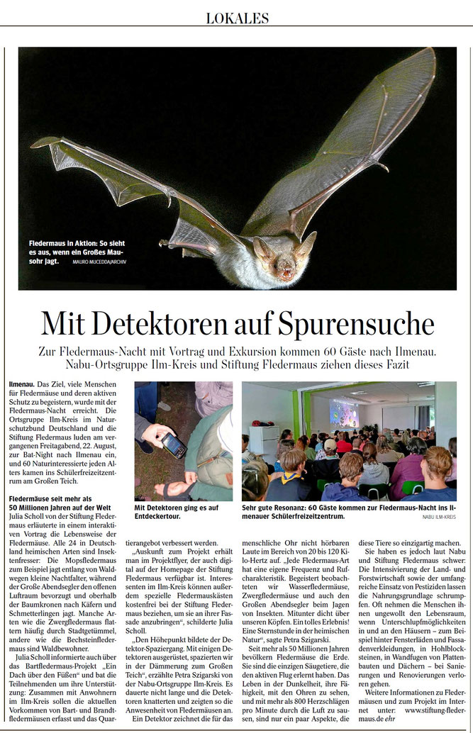 Thüringer Allgemeine, Lokalausgabe Arnstadt, vom 29.08.2025