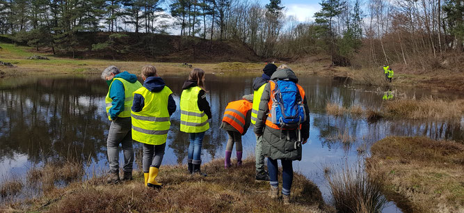 Die NAJU-Teens bei einer Pflegemaßnahme im Naturschutzgebiet Kaolingrube von Ortenberg. (Foto: Weigand Naumann)