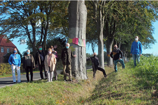 Pressetermin zur Rettung der Buchenreihe in Hockensberg. - Foto: privat