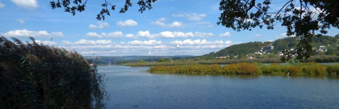 Blick auf den Stausee vom ersten Haltepunkt aus (Foto: Dirk Mezger)