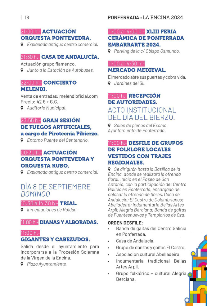 Programa de las Fiestas de la Encina en Ponferrada