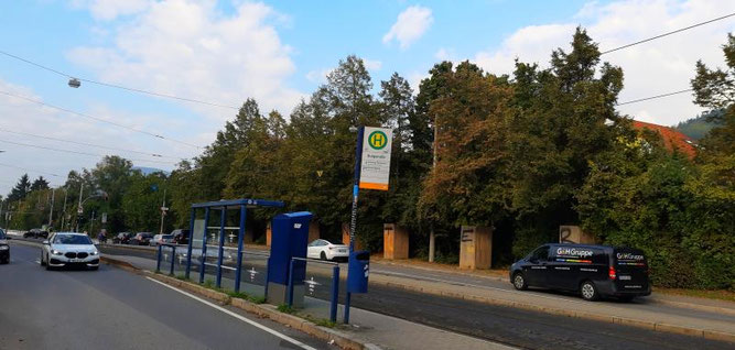 Haltestelle "Burgstraße" in Heidelberg Handschuhsheim. Foto: M. Petersen