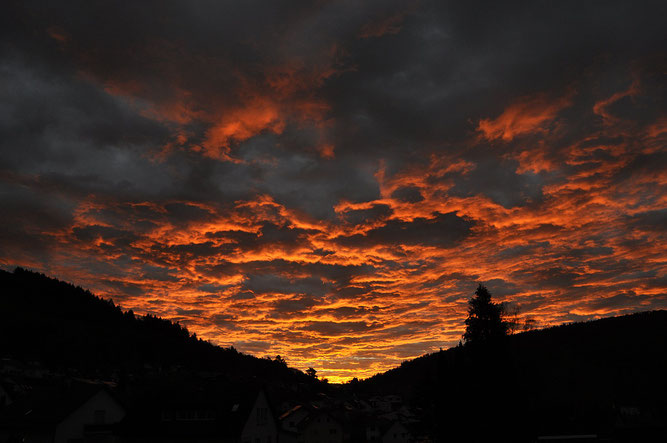 Morgenrot am 12.11.2018 über dem Neckartal (Foto von Ingo Pedal)