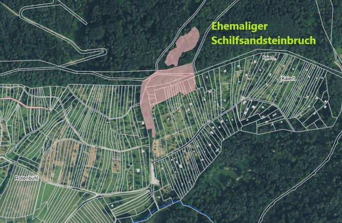 Kartenausschnitt Geologischer Aufschluss und Steppenheide über den Weinbergen