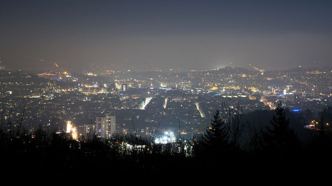 Stuttgart bei Nacht. Foto: Stefan Böttinger / NABU Stuttgart