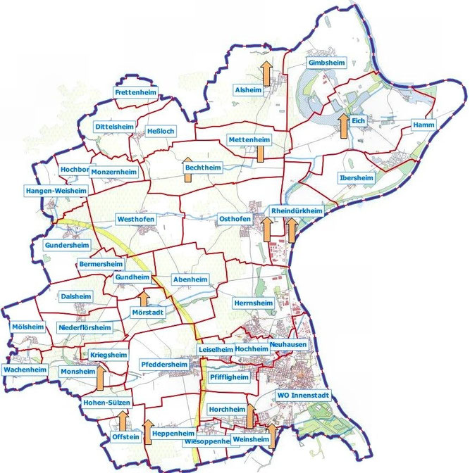 Übersichtskarte Turmstationen, Karte Udo, OSM