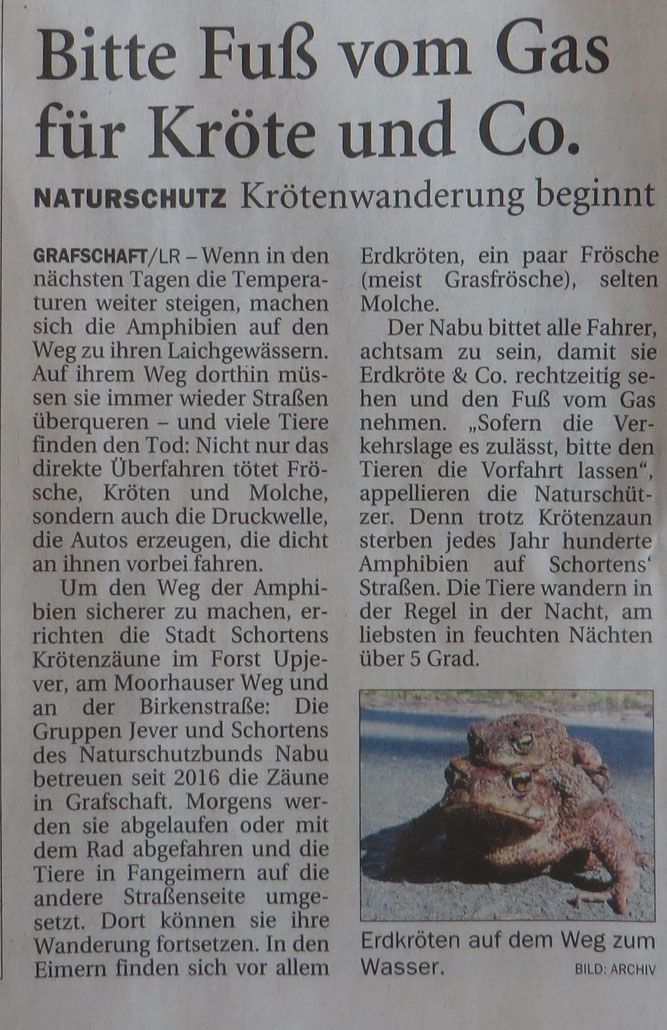 Aus der Nordwestzeitung vom 24.03.2018