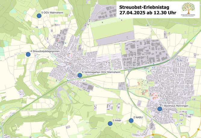 Lage der Stationen rund um Renningen und Malmsheim Bild: Sabine Föll