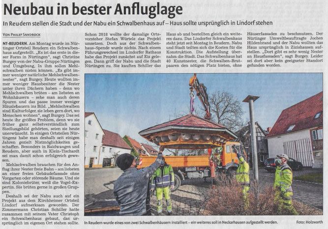 Zeitungsartikel der Nürtinger Zeitung