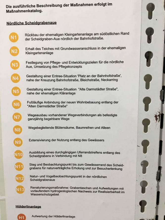 Liste Einzelmaßnahmen nördliche Scheidgrabenaue